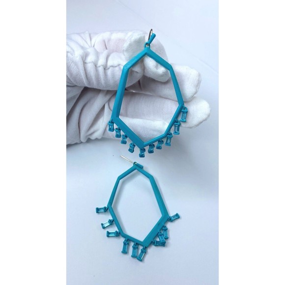 Karen Scott, Tomas , Crystal Turquoise Earrings, Authenic - Picture 8 of 11